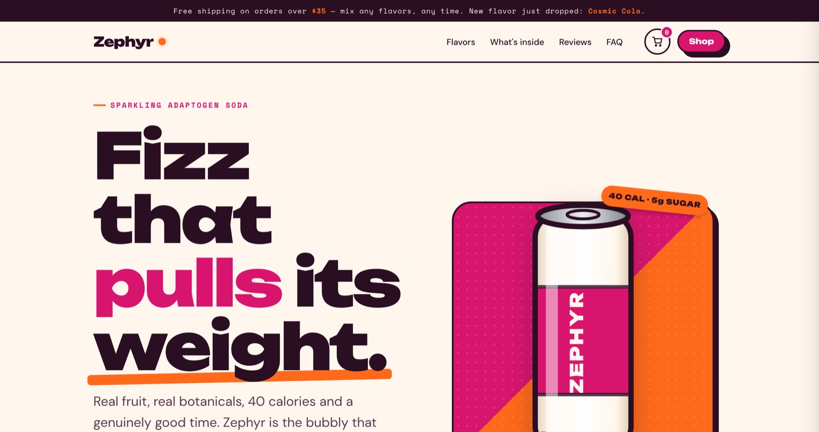 Zephyr — concept brand and shop site